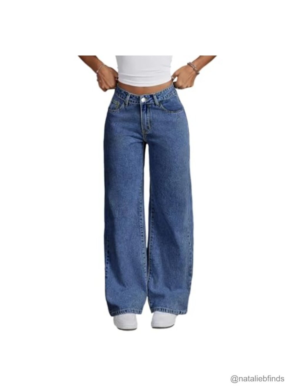 Plus Size Wide Leg Jeans Women Stretch High Waist Baggy Casual Boyfriend
